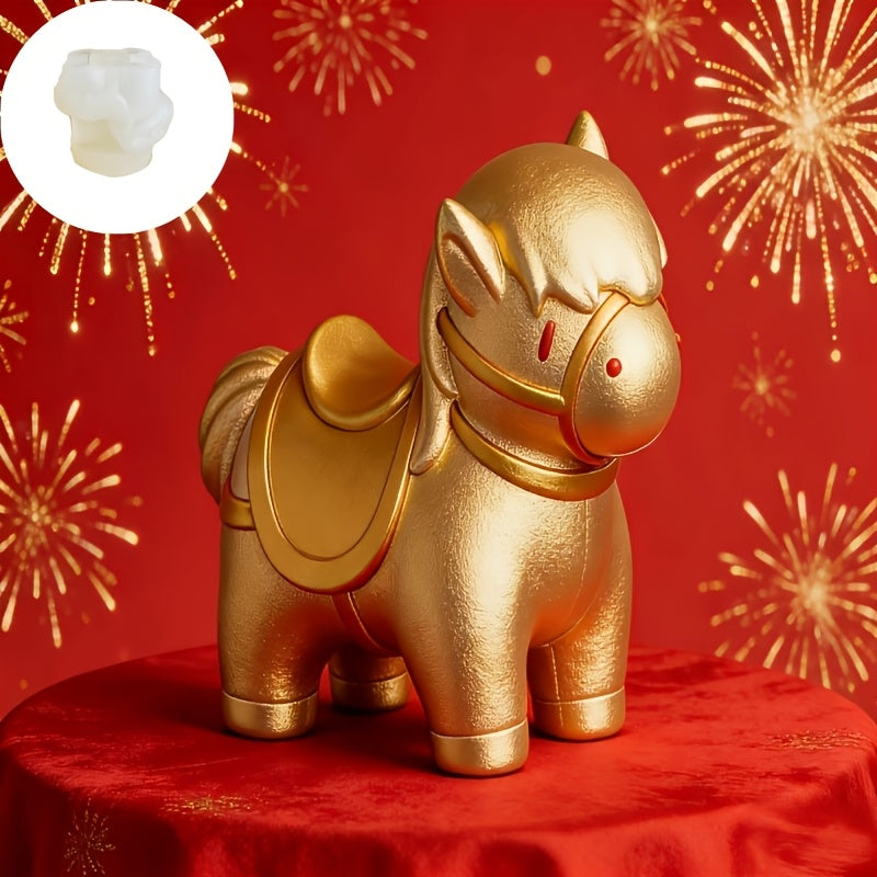 3D Three-Dimensional Pony Silicone Mold, DIY Style Zodiac Design, for Making Epoxy Resin, Scented Candles, Plaster Soap, Clay, Cement, and Other Handicrafts. Lifelike with Clear Textures and Realistic Details, Reusable. Can Also Be Used to Make