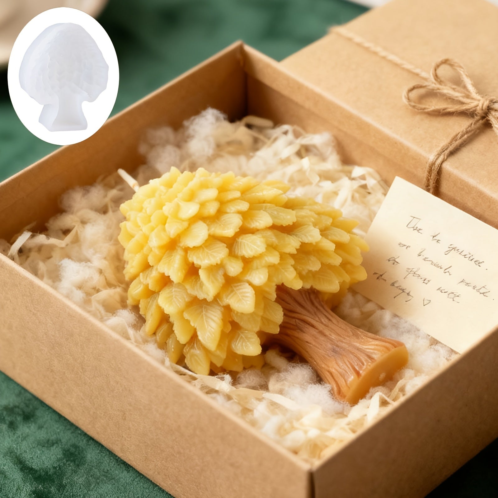 1pc Autumn Atmosphere Flat Bottom Tree-Shaped Falling Leaves Candle Mold, Realistic Leaves and Roots, High-Temperature Resistant Reusable Silicone Mold, Easy Demolding, Suitable for Handmade DIY Scented Candles/Plaster Crafts/Handmade Soap/Resin