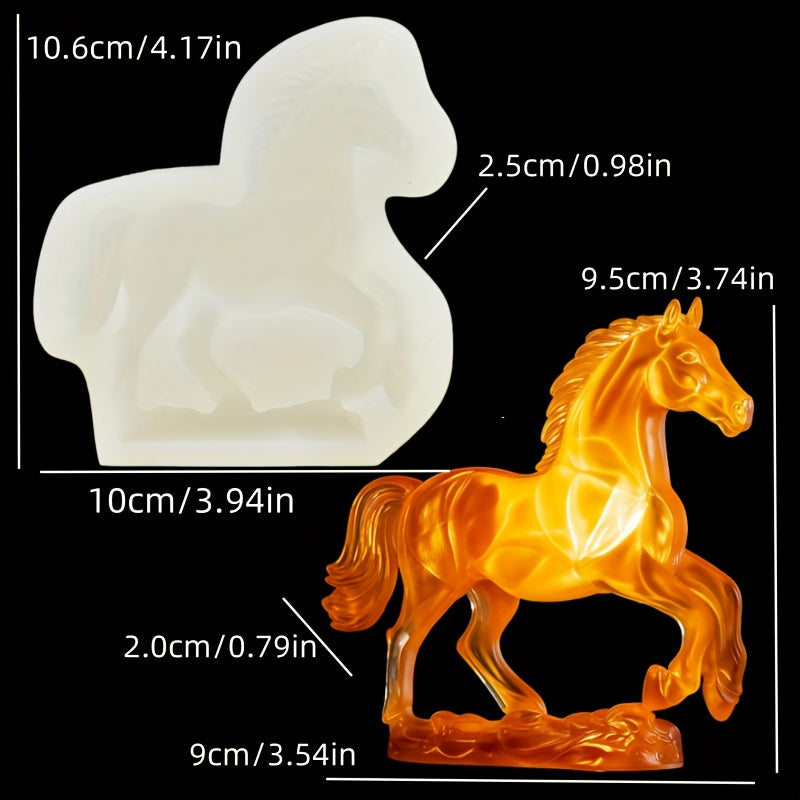 Silicone Molds for Candles Shaped Like Galloping Horses, Resin Figurines of Horses, Molds for Concrete, Cement, And Plaster Crafts, And Candle Molds, Perfect As New Year Gifts