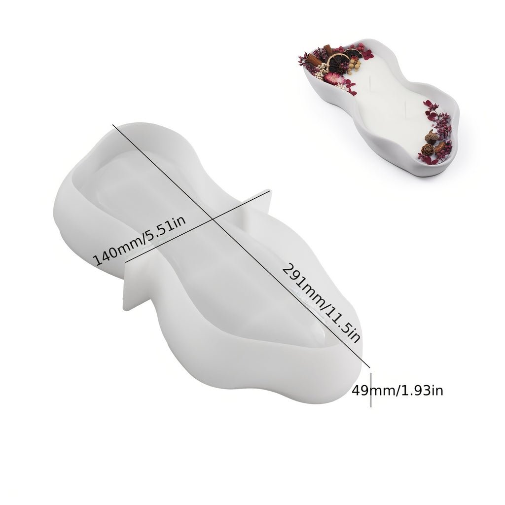 Resin Casting Molds 1pcs大型不规则椭圆形硅胶模具，石膏硅胶模具，适用于 DIY 工艺品 - 非常适合花盆、烛台和储物托盘 - 耐用、不粘设计 - 送给业余爱好者和树脂/石膏艺术家的理想礼物