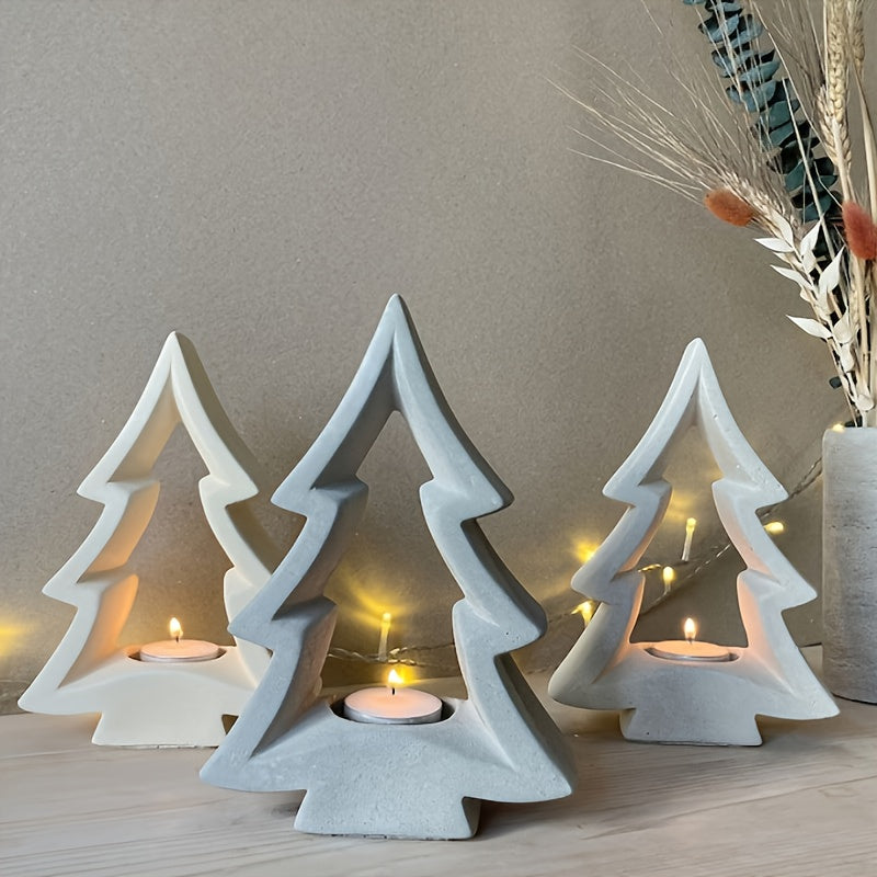 Silicone Mold - Christmas Tree Tea Light Holder - Christmas Tree Candle Holder - Christmas Home Decoration Clay Mold Silicone Mold