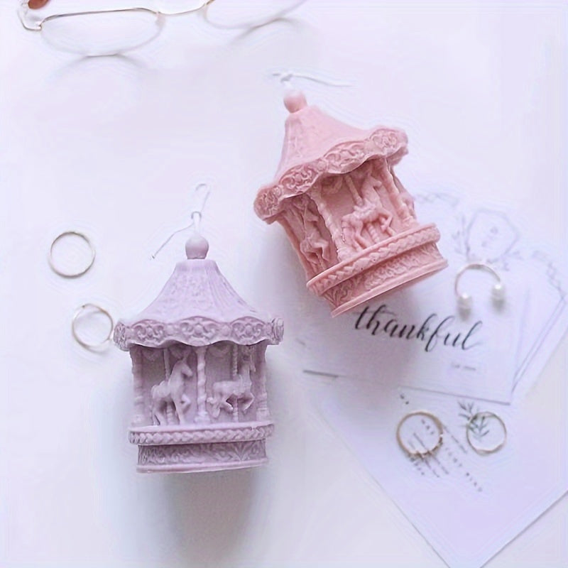 Fantasy Theme Irregular Shape Silicone Merry-Go-Round Candle Mold, DIY Resin Plaster Decoration Casting Mold