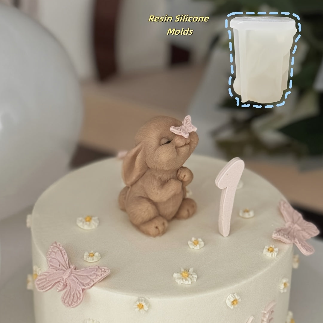 Resin Silicone Molds Butterfly Rabbit Ornament | Easter Bunny Plaster Ornament Display Casting Silicone Mold, Epoxy Resin Plaster Furniture Ornaments Decorations, Garden Crafts Ornament Mold by DNEJIU