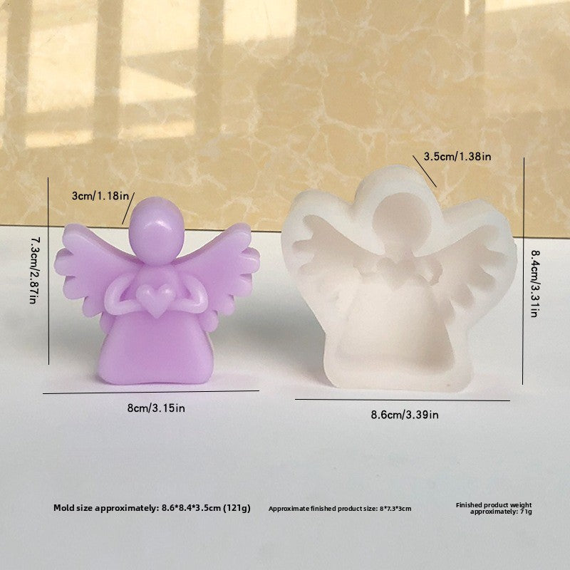 Wings Angel Hugs Love Silicone Candle Mold | Angel Girl Aromatherapy Candle Gypsum Ornament Character Craft Resin Soap Mold, Perfect as Wedding Anniversary Valentine'S Day Gift, Home Desktop Decoration, Silicone Material by LONTL