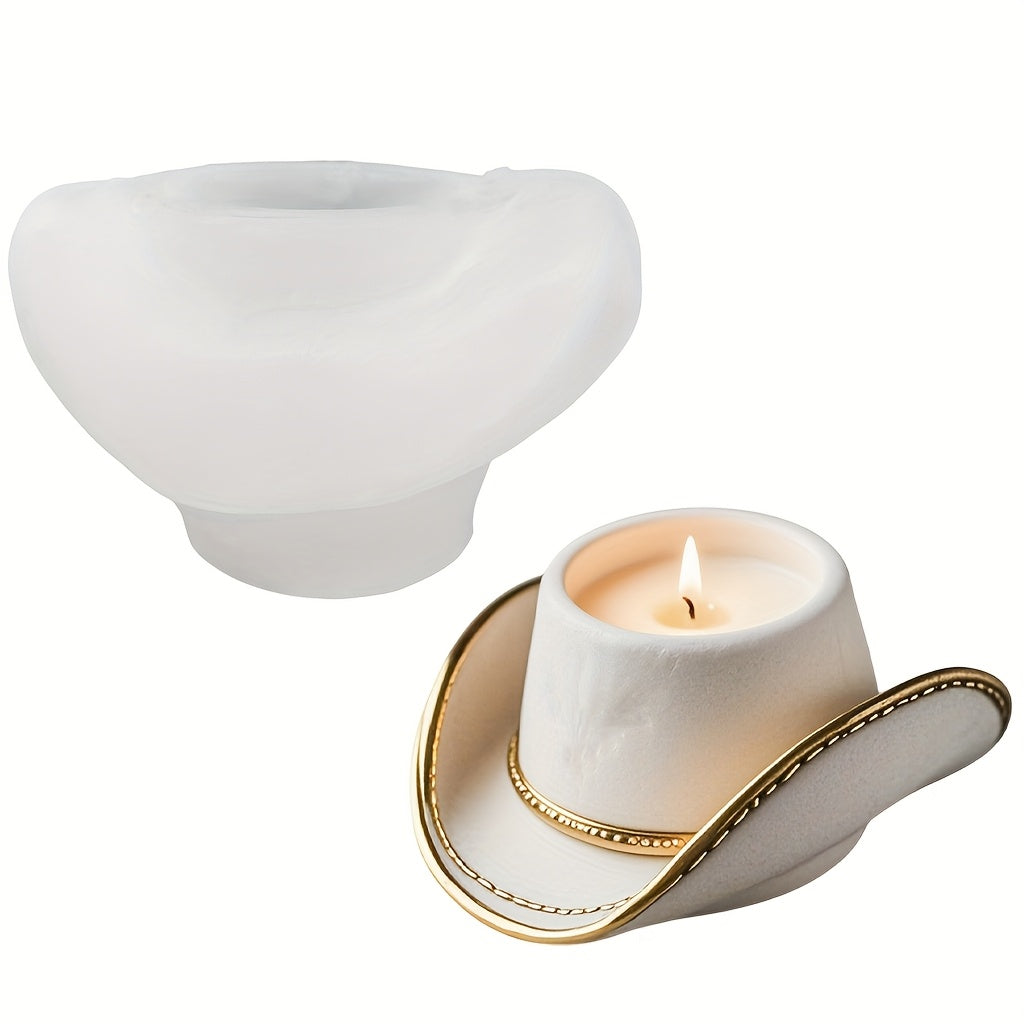 Cowboy Hat Silicone Mold for Candle Holder, Resin Jewelry Casting & DIY Crafts - Western-Themed Handmade Gift for Valentine's Day, Father's Day, Mother's Day, Thanksgiving, Birthdays, DIY Candle Making | Elegant Cowboy Accessory | Resin Compatible, Cowboy