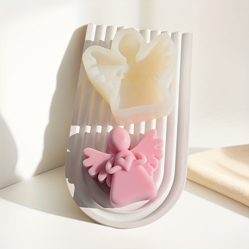 Wings Angel Hugs Love Silicone Candle Mold | Angel Girl Aromatherapy Candle Gypsum Ornament Character Craft Resin Soap Mold, Perfect as Wedding Anniversary Valentine'S Day Gift, Home Desktop Decoration, Silicone Material by LONTL