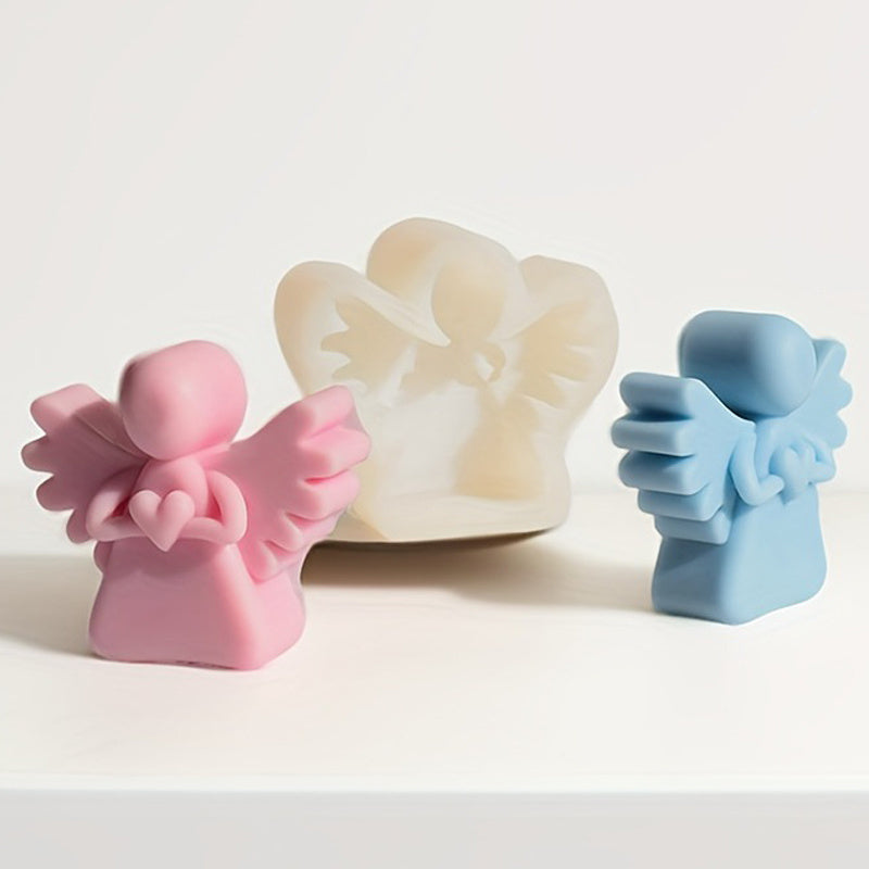 Wings Angel Hugs Love Silicone Candle Mold | Angel Girl Aromatherapy Candle Gypsum Ornament Character Craft Resin Soap Mold, Perfect as Wedding Anniversary Valentine'S Day Gift, Home Desktop Decoration, Silicone Material by LONTL
