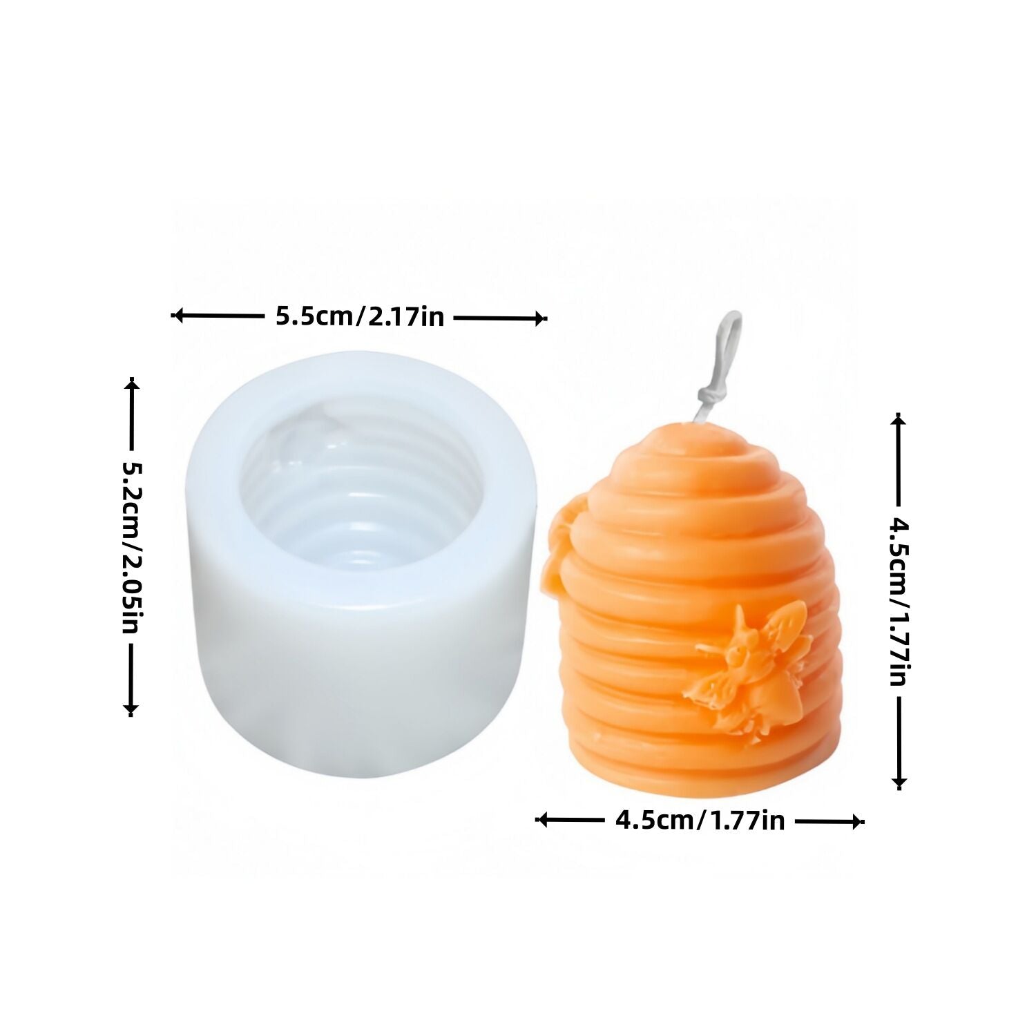 Silicone Mold in The Shape of a Beehive with Floral Reliefs