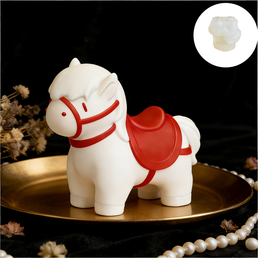 3D Three-Dimensional Pony Silicone Mold, DIY Style Zodiac Design, for Making Epoxy Resin, Scented Candles, Plaster Soap, Clay, Cement, and Other Handicrafts. Lifelike with Clear Textures and Realistic Details, Reusable. Can Also Be Used to Make