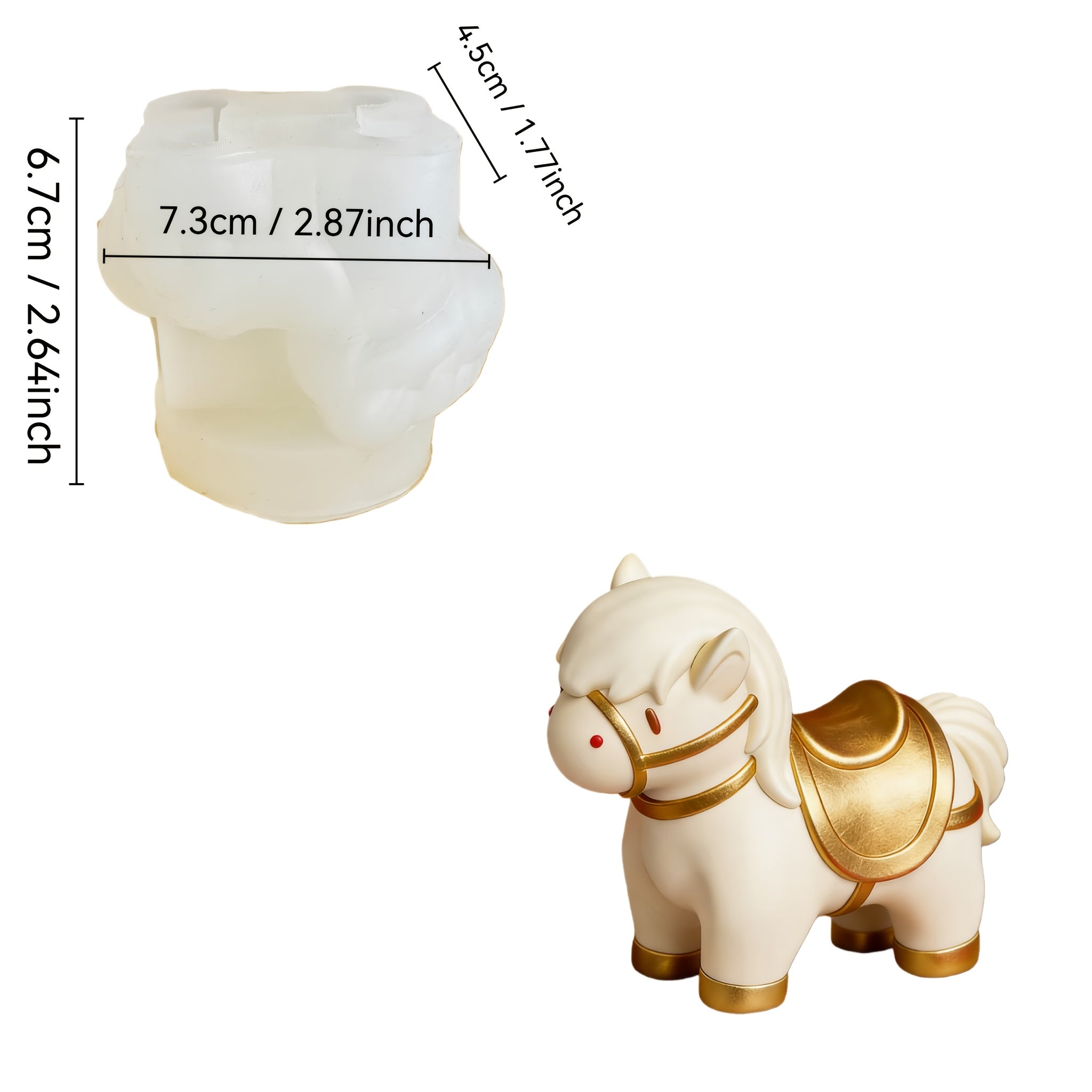 3D Three-Dimensional Pony Silicone Mold, DIY Style Zodiac Design, for Making Epoxy Resin, Scented Candles, Plaster Soap, Clay, Cement, and Other Handicrafts. Lifelike with Clear Textures and Realistic Details, Reusable. Can Also Be Used to Make