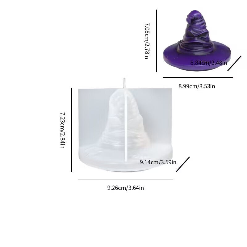 3D Wizard Hat Storage Box Silicone Mold for Resin, Concrete & Plaster Candle Vessel