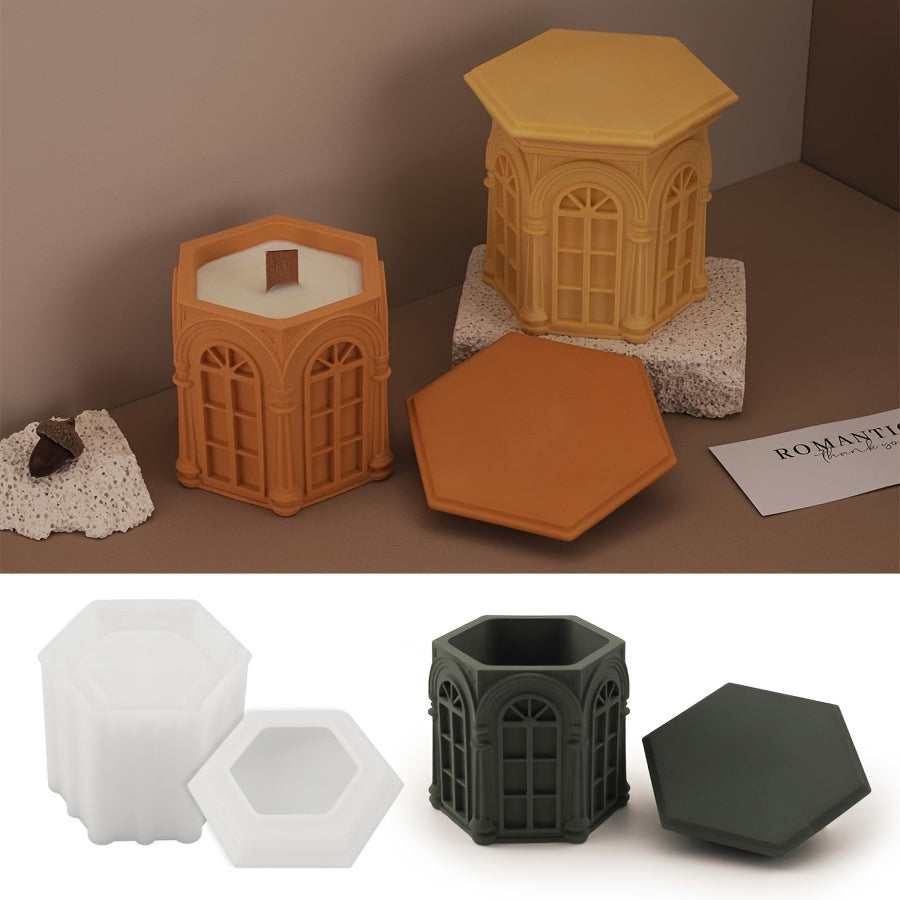 DIY Thick Plaster House Decor Casting - 3D European Roman Castle Column - Candle Silicone Mold