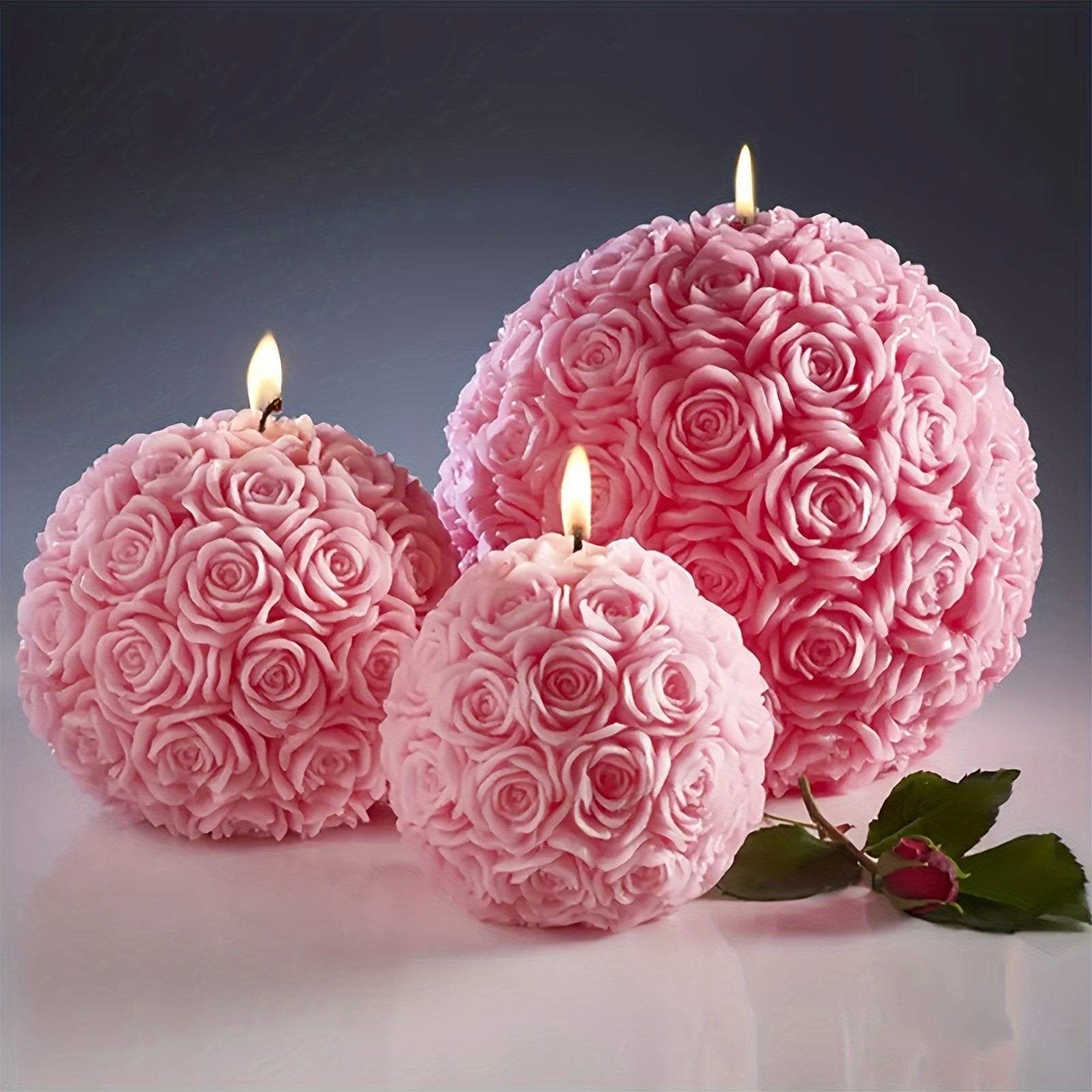1pc Multi-Size 3D Rose Ball Silicone Mold | Floral Cluster Rose Sphere Craft Resin Molds for Home Decor and Crafts