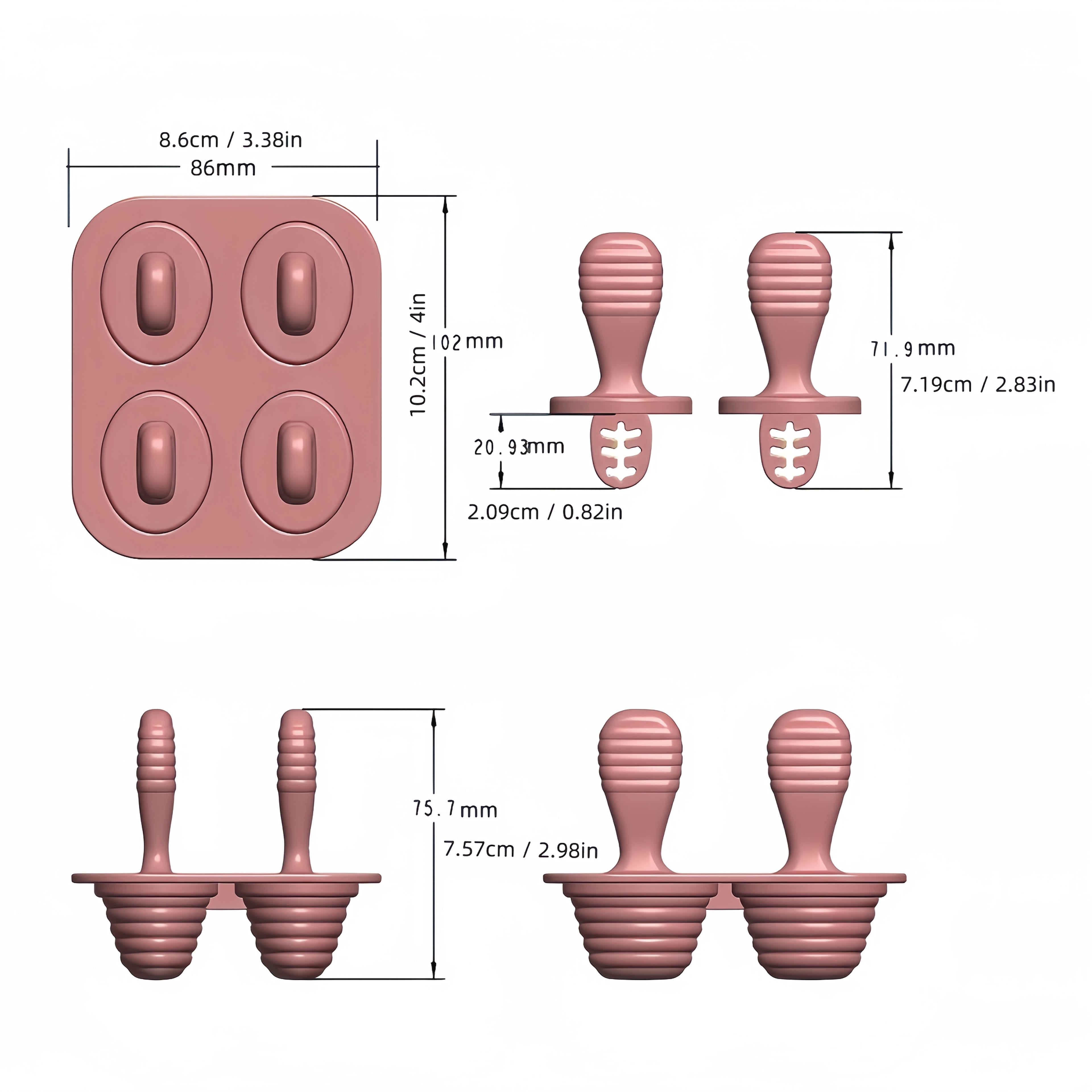 Silicone Ice Cream & Breastmilk Popsicle Molds