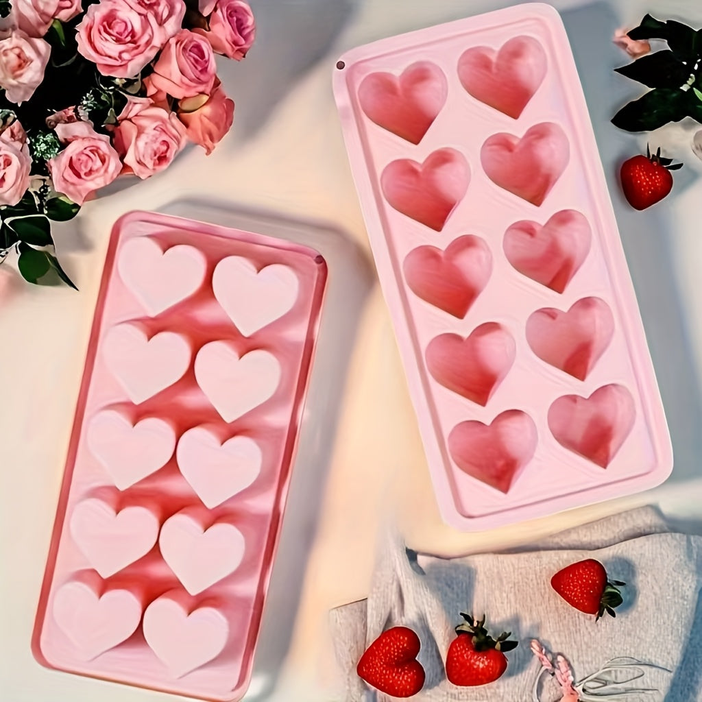 1pc Heart-Shaped Silicone Ice Cube Mold - Multifunctional Chocolate, Pudding & Jelly Mold for Valentine'S Day, Kitchen Essentials, Apartment Essentials