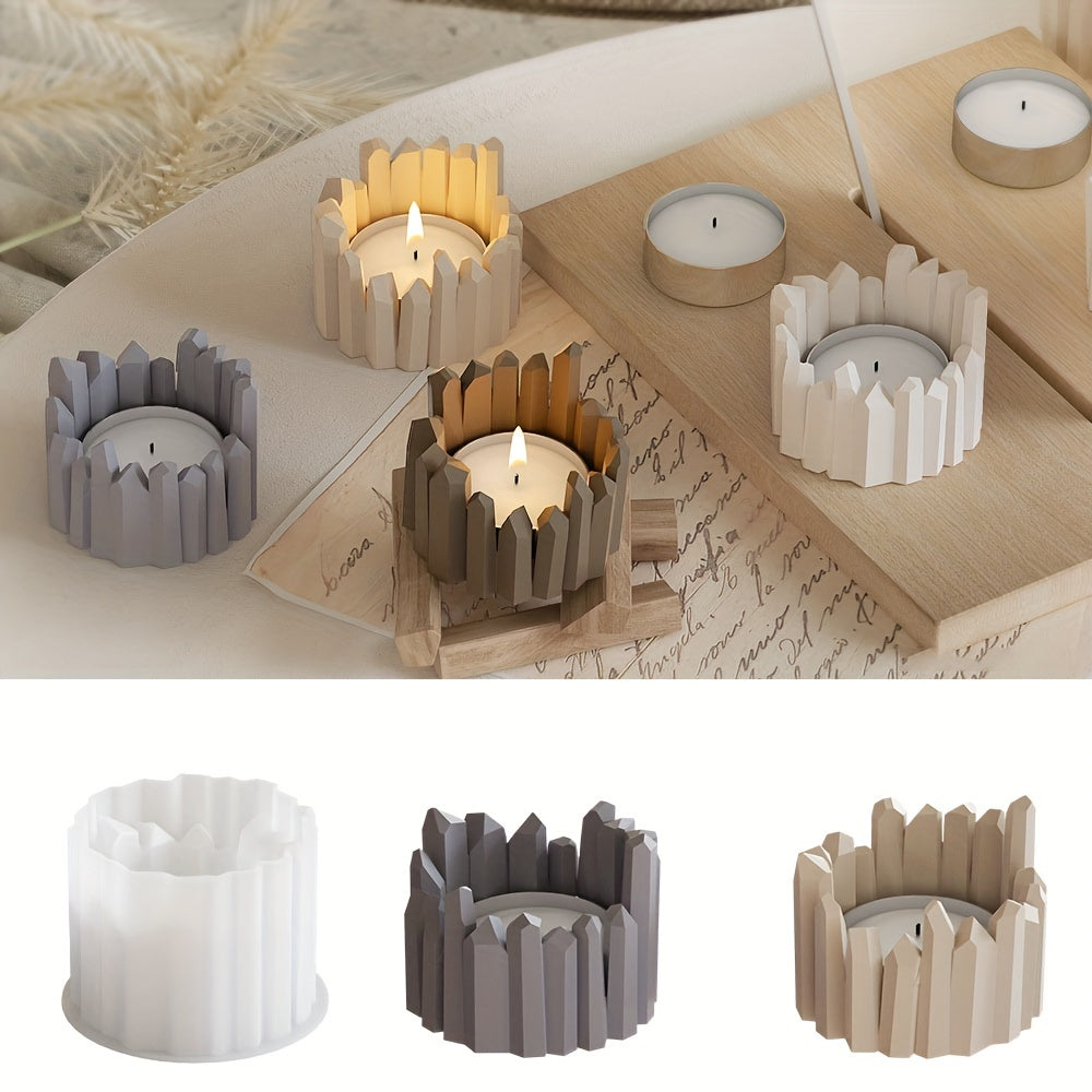 Versatile Silicone Mold for DIY Candle Holders & Flower Pots - Cluster Design in Wooden