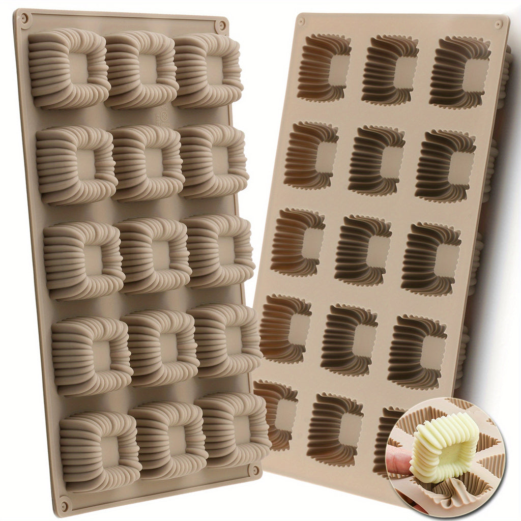 1pack Silicone Mousse Square Mold, Thick Mousse Dessert Silicone Mold, Non Stick Design Can Be Used to Make Baking, Cakes, Candies, Droppings, Puddings, Mousse