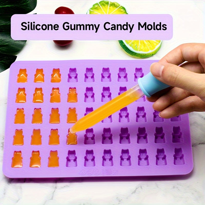 Dinosaur Gummy Molds, Bear Gummy Molds, Mini Silicone Molds, Gummy Molds, Droppers, Perfect for Non-Stick Silicone Molds