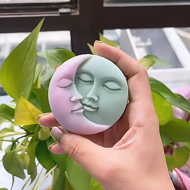 Moon Sun Face Silicone Mold DIY Handmade Candle Soap Resin Plaster Mold Craft Candle Making Supplies