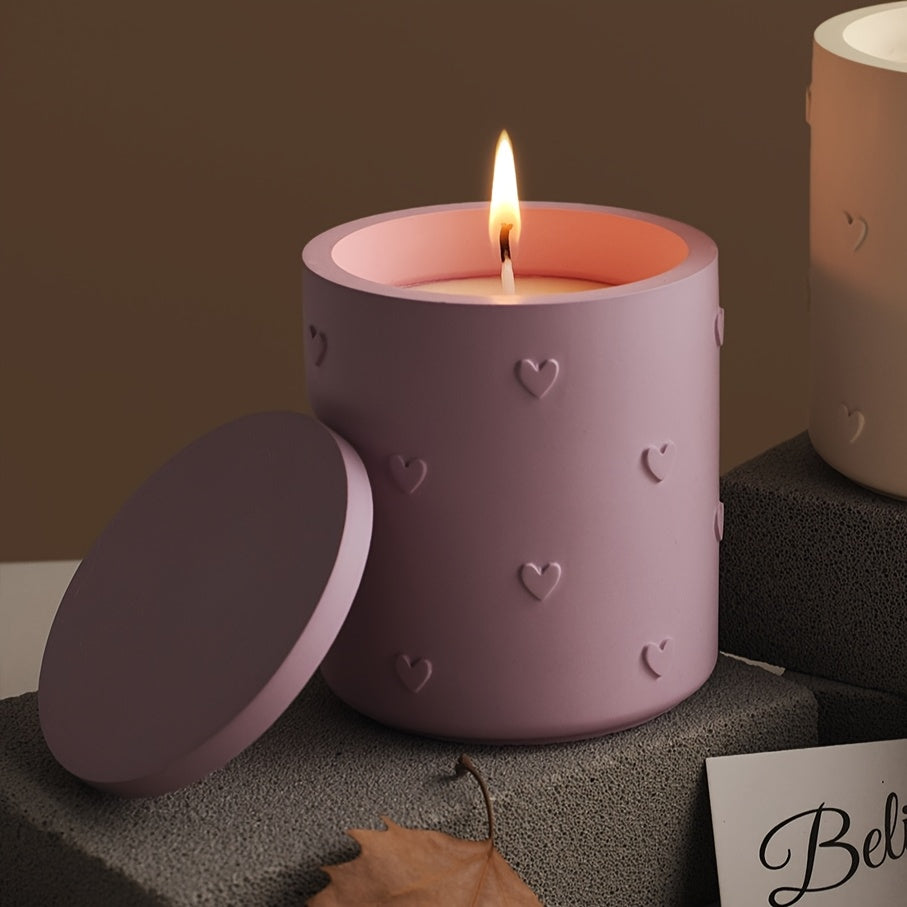 Love Heart Embossed Cup Silicone Molds DIY Flowerpot Candle Vessel Gypsum Plaster Cement Mould Jar Craft Pouring UV Resin Mold