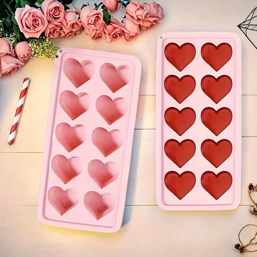 1pc Heart-Shaped Silicone Ice Cube Mold - Multifunctional Chocolate, Pudding & Jelly Mold for Valentine'S Day, Kitchen Essentials, Apartment Essentials