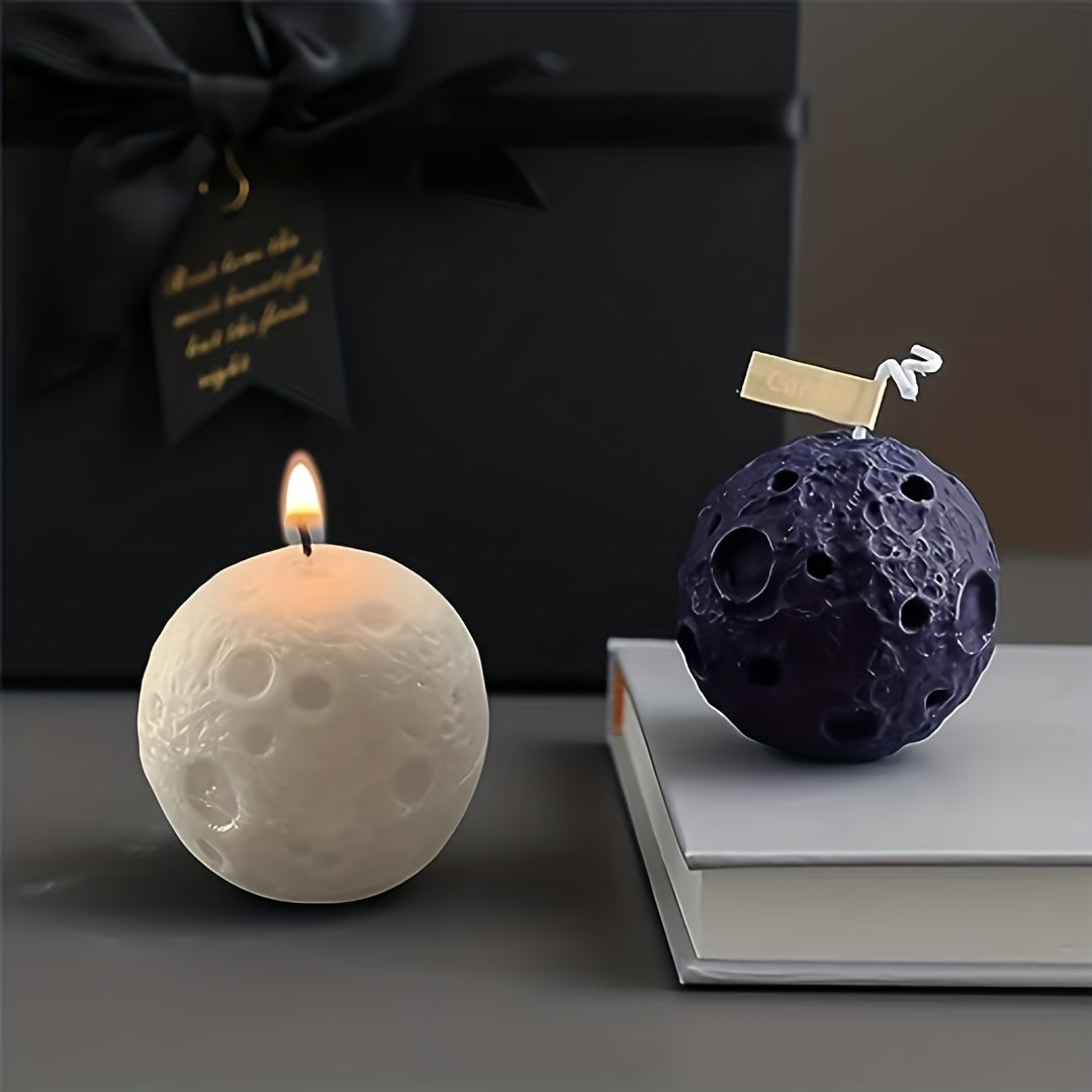 2pcs 3D Moon & Earth Silicone Molds for Candles, Soaps, and Crafts - DIY Resin, Plaster, and Clay Home Decor Supplies,, Wax Crafts