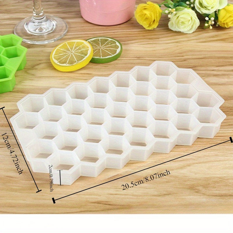 1pc Silicone Honeycomb Ice Tray | 37 Compartments with Lid, Easy-Release Design, Ideal for Creative Ice Drinks and Summer Essentials