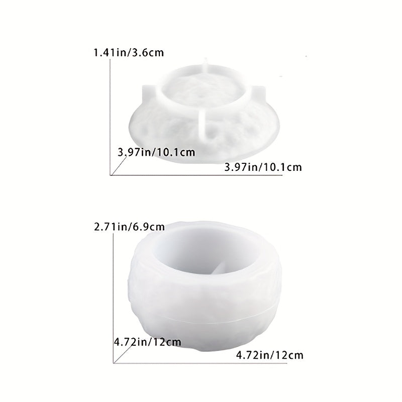 A set Space Moon Storage Box Silicone Mold DIY Selen- Candle Cup Epoxy Resin Molds Handmade Gypsum Plaster Concrete Cement Crafts Plant Pot Candle Holder