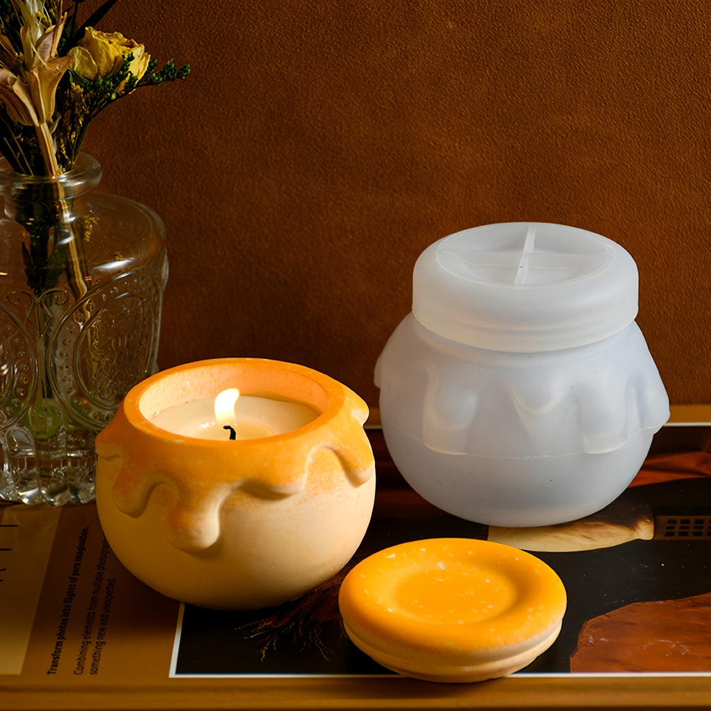 Silicone Mold Storage Jar - Honey Candle Cup - Drip Silicone Plaster Storage DIY Mold