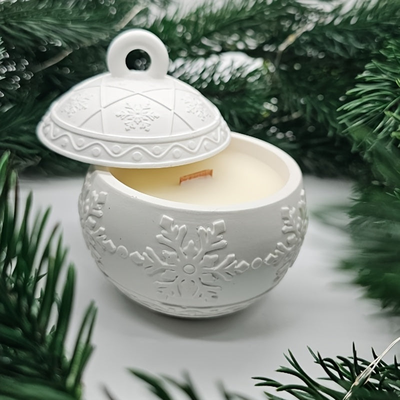 Snowflake Candle Jar Silicone Molds, Clay Molds for DIY Plaster Candles, Storage Boxes, Christmas Decorations and Holiday Crafts