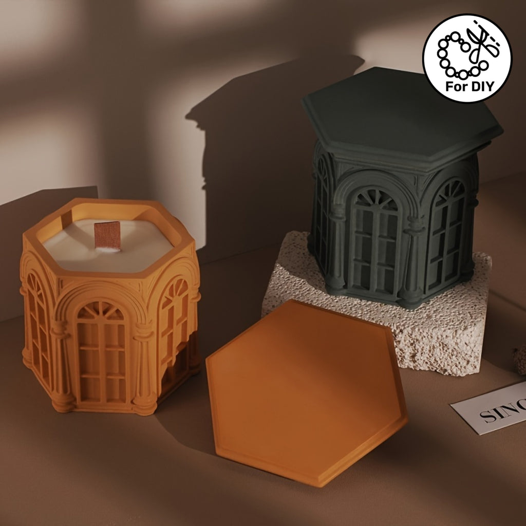 DIY Thick Plaster House Decor Casting - 3D European Roman Castle Column - Candle Silicone Mold