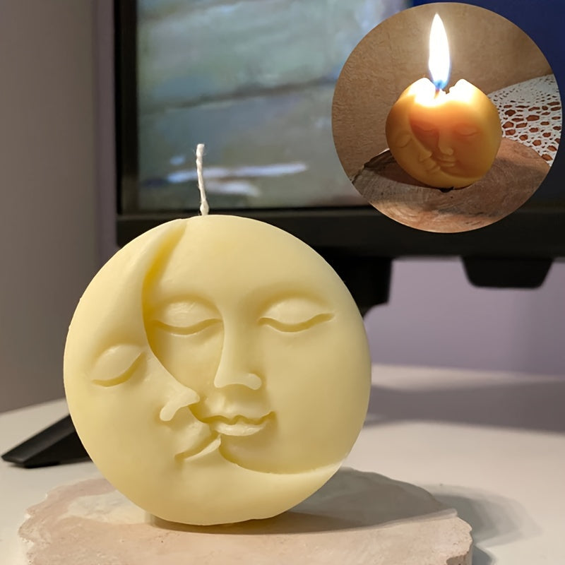 Moon Sun Face Silicone Mold DIY Handmade Candle Soap Resin Plaster Mold Craft Candle Making Supplies