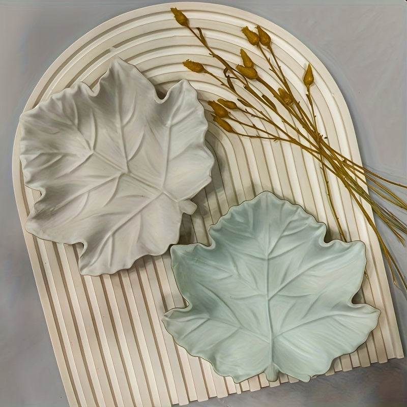 1pc of Gray Clay Resin Mold in The Shape of a Maple Leaf, Large Silicone Tray Resin Casting Mold for Jewelry Containers, Artistic Resin Coasters, Board Tray Silicone Molds