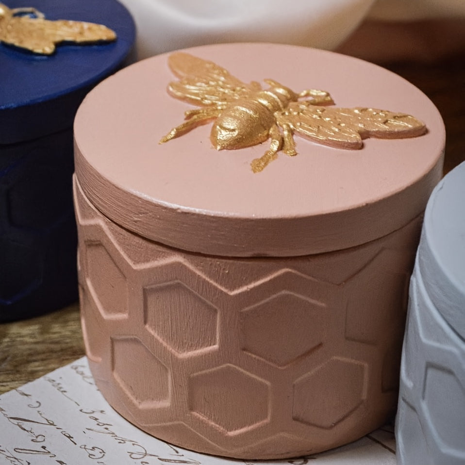 Silicone Resin Molds for Candle Holders, Bee Jar Storage Box, Epoxy Resin Molds, Cup Molds, DIY Craft Molds for Home Decor, Jewelry Making, and Craft Supplies, Candle Making Supplies, Detailed Bee Design