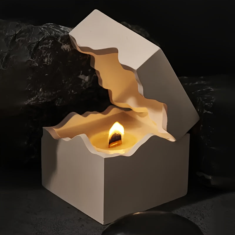 esin Casting Molds LEQU 2pcs/sets SILICONE can mold with LID - square and round jewelry box Candlestick mold - epoxy resin gypsum cement casting mold