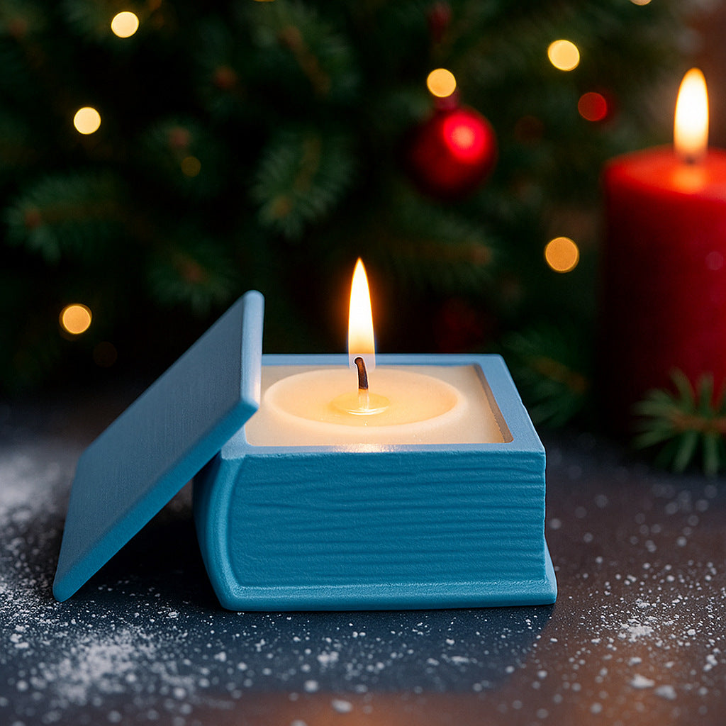 Silicone Mold for a Book-Shaped Candle Holder - an Ornament for Aromatherapy Candles