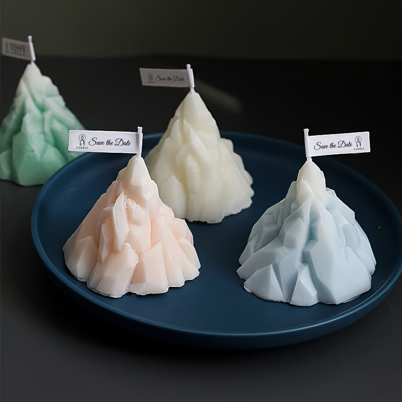 Creative Gift Ornament Mold Snow Mountain Candle Making Silicone Mold, DIY Aromatherapy Plaster Decorative Candle Making Supplies, Home Craft Decoration