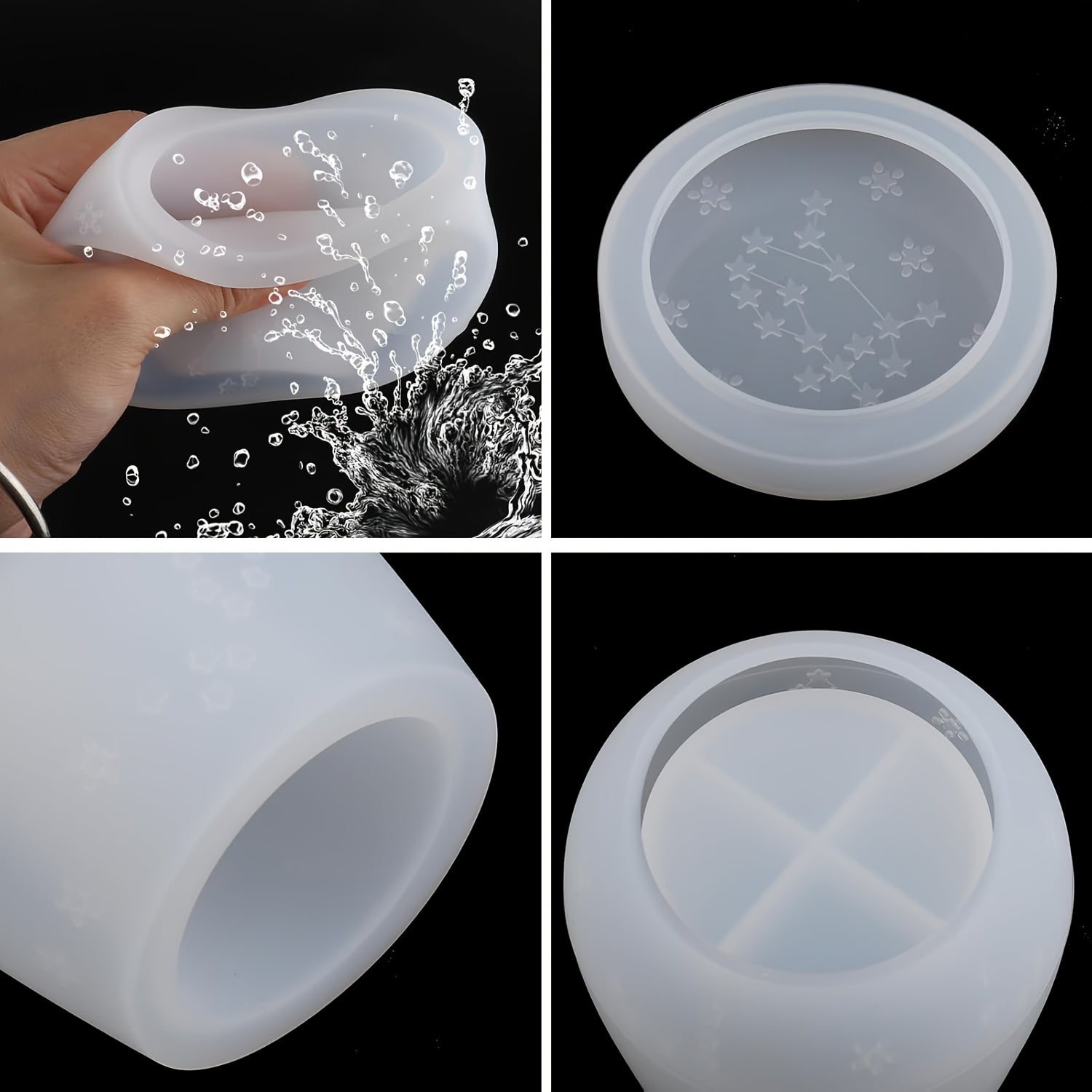 1pc Jar Plaster Silicone Mold with Lid