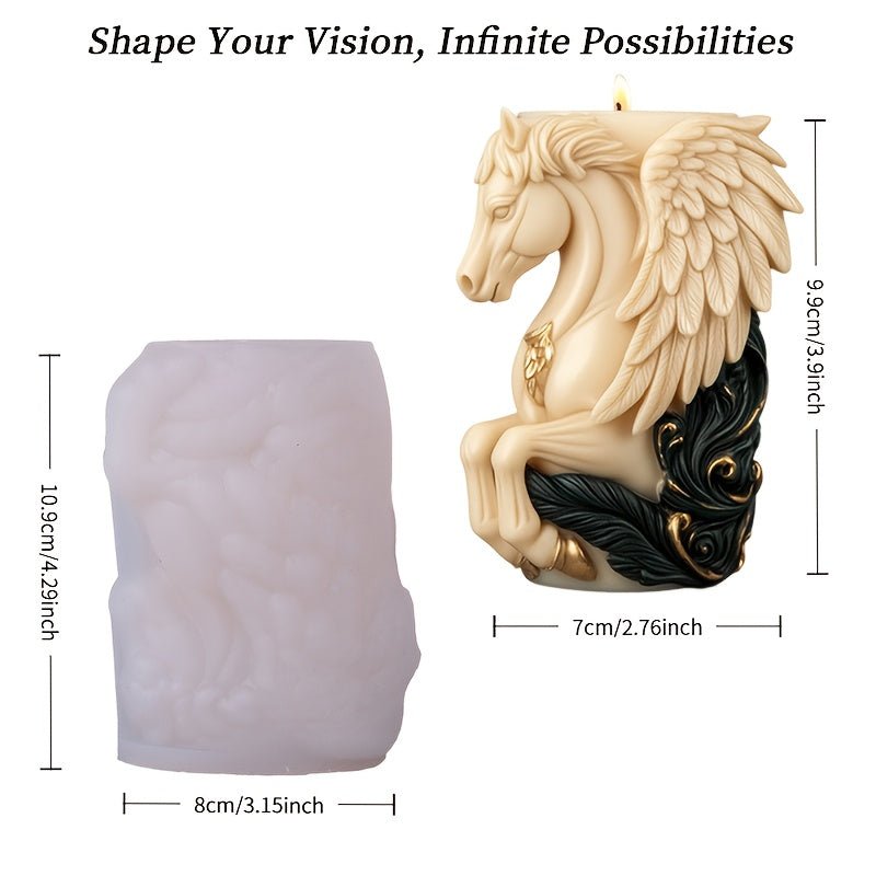 3D Pegasus Candle Silicone Mold