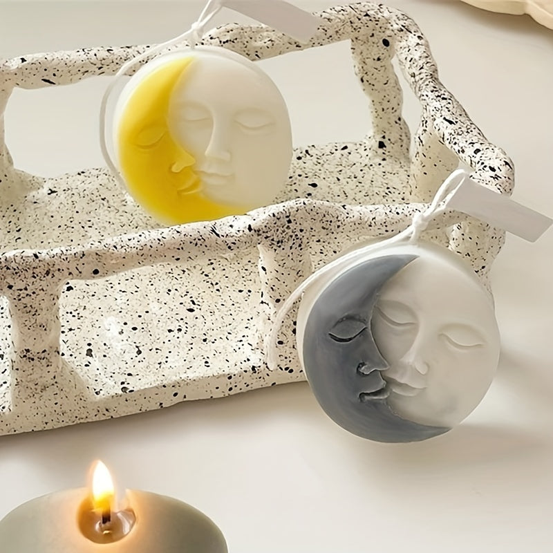 Moon Sun Face Silicone Mold DIY Handmade Candle Soap Resin Plaster Mold Craft Candle Making Supplies