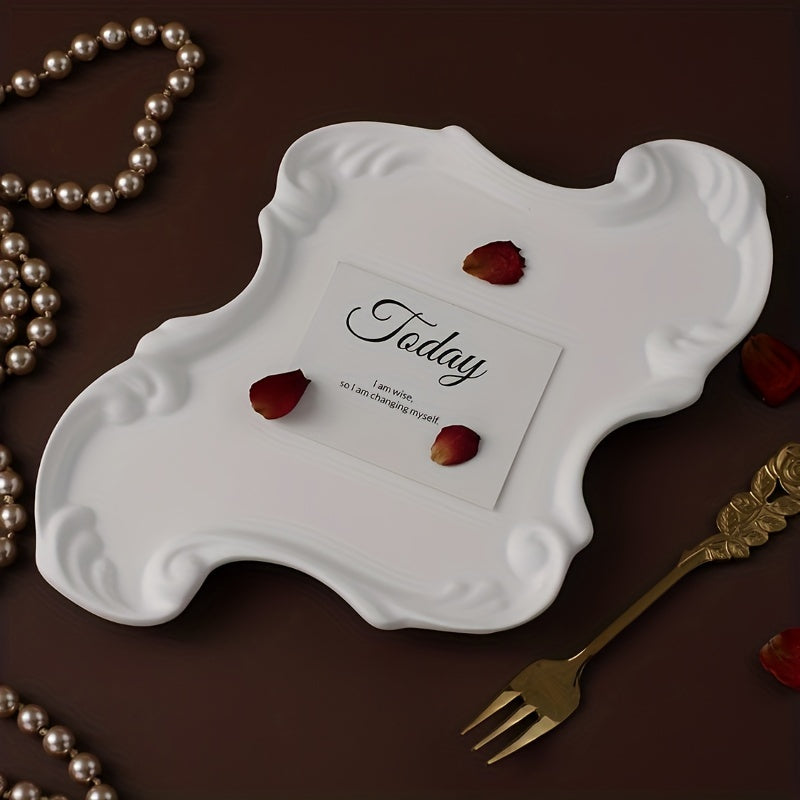 DIY Drop Glue Gypsum Cement European Style Lace Relief Tray Tray Storage Tray Mirror Surface Silicone Mold