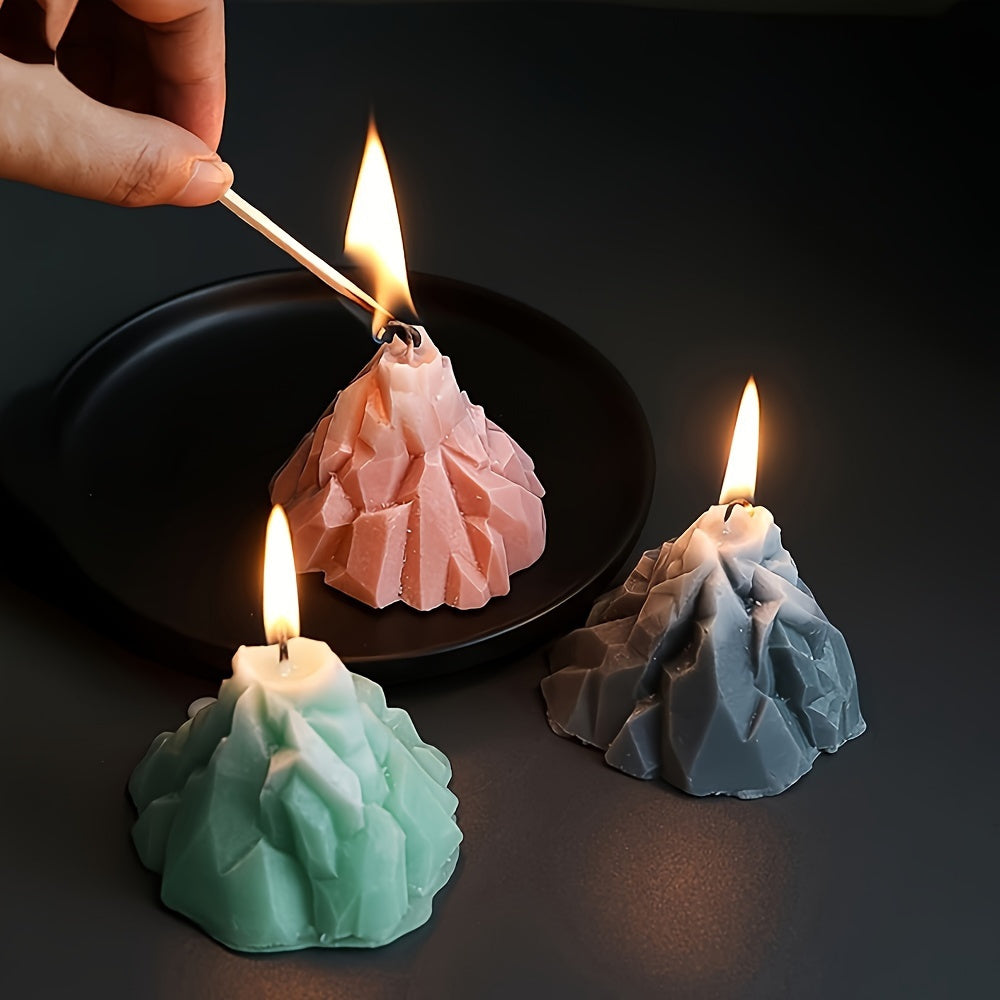 Creative Gift Ornament Mold Snow Mountain Candle Making Silicone Mold, DIY Aromatherapy Plaster Decorative Candle Making Supplies, Home Craft Decoration