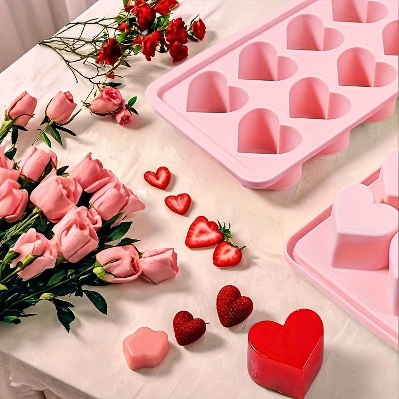 1pc Heart-Shaped Silicone Ice Cube Mold - Multifunctional Chocolate, Pudding & Jelly Mold for Valentine'S Day, Kitchen Essentials, Apartment Essentials