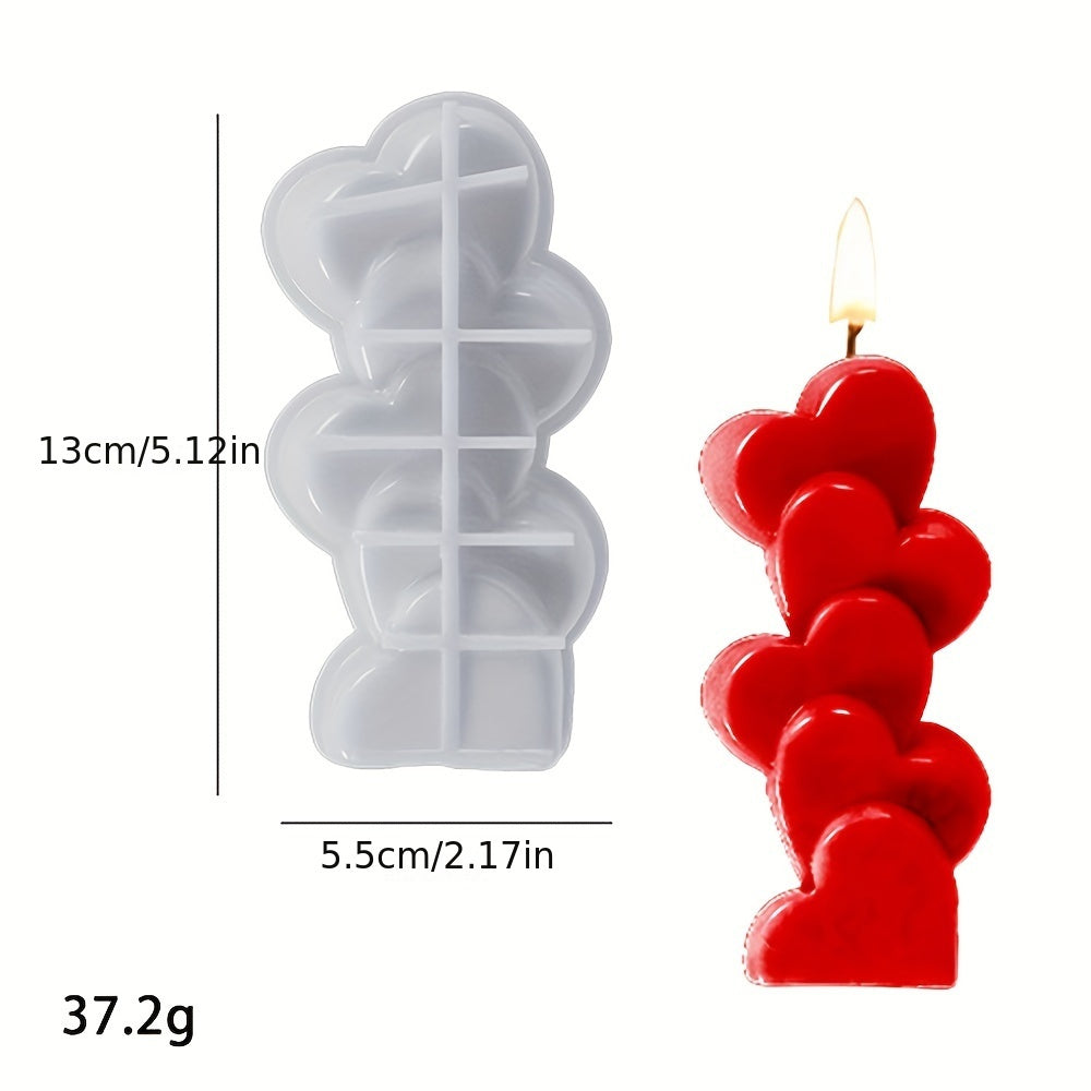 Heart-Shaped Silicone Candle Mold with Floral Accents