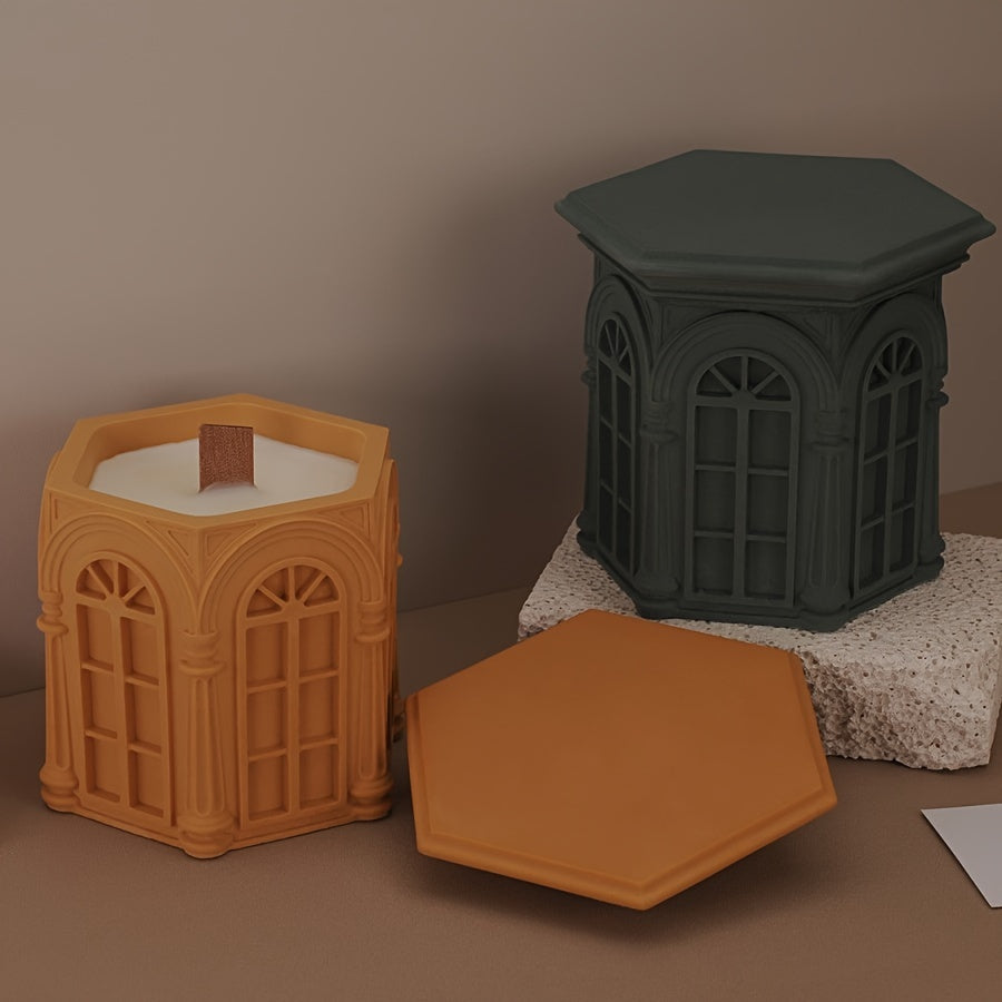DIY Thick Plaster House Decor Casting - 3D European Roman Castle Column - Candle Silicone Mold