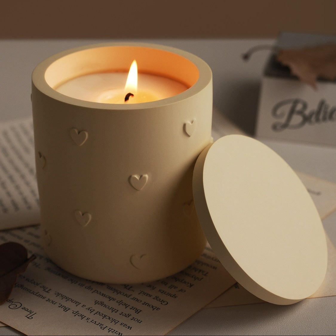 Love Heart Embossed Cup Silicone Molds DIY Flowerpot Candle Vessel Gypsum Plaster Cement Mould Jar Craft Pouring UV Resin Mold
