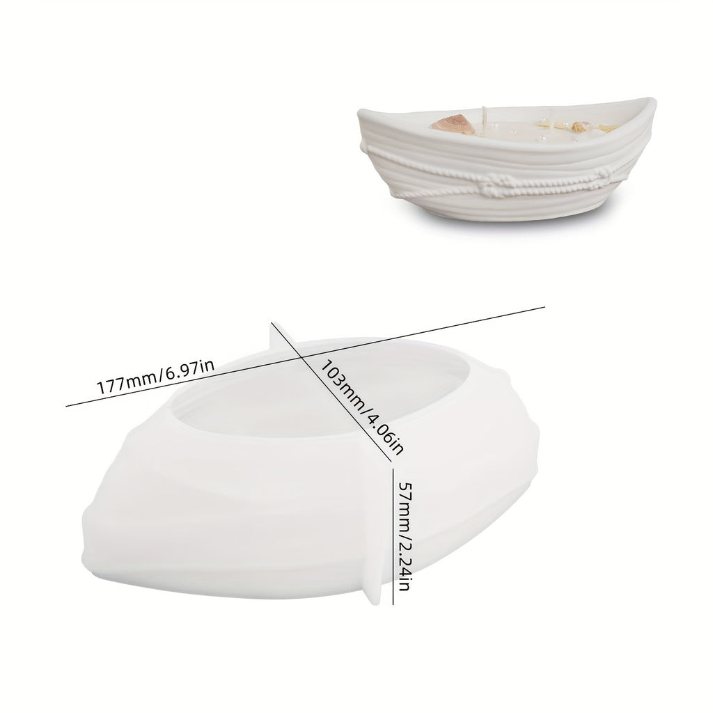 Resin Casting Mold, Pirate Ship Candle Cup Twine Boat Shape Aroma Container Decoration Storage Bowl, Suitable for Home Decoration Table Decoration DIY Handmade, Resin Gypsum Silicone Mold