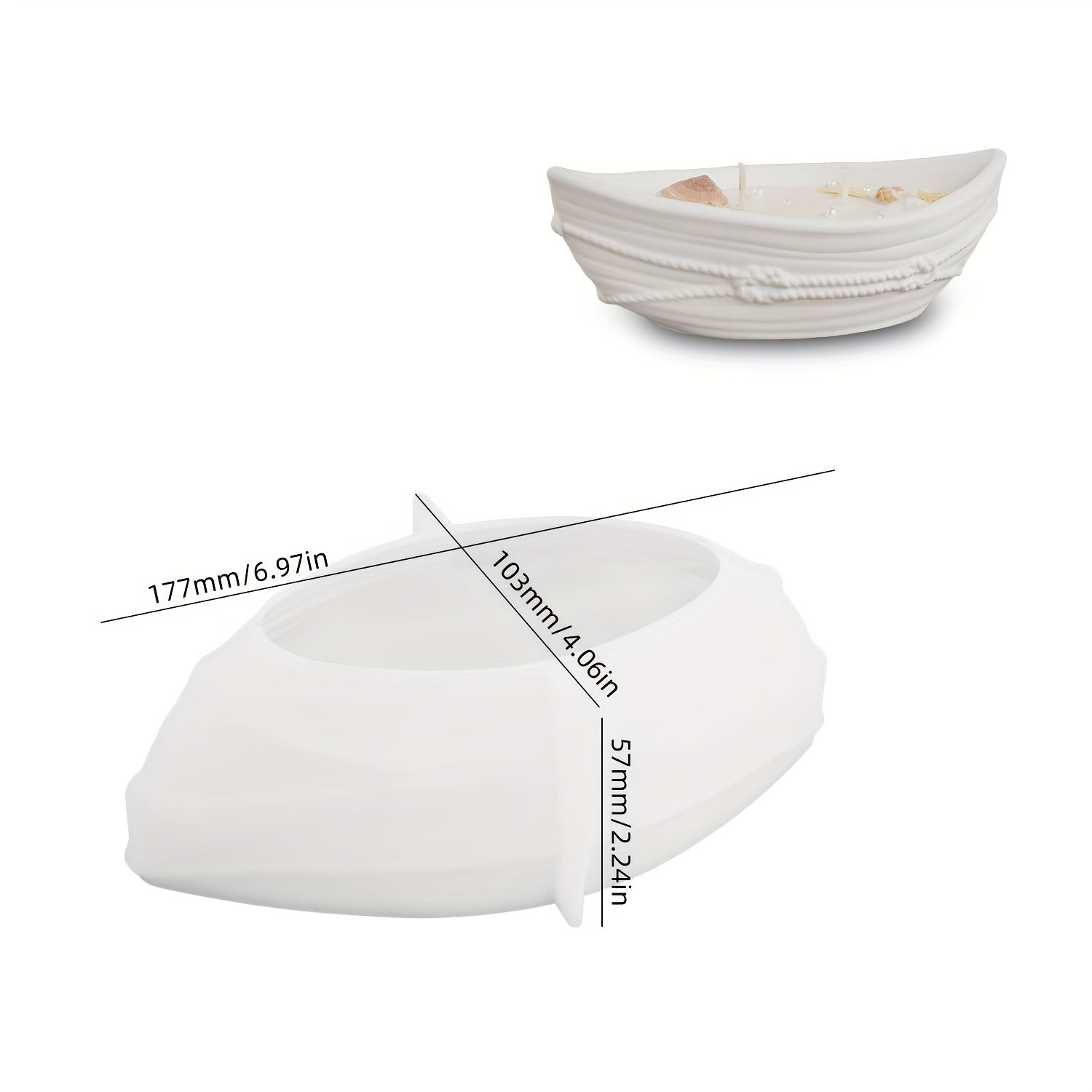 Resin Casting Mold, Pirate Ship Candle Cup Twine Boat Shape Aroma Container Decoration Storage Bowl, Suitable for Home Decoration Table Decoration DIY Handmade, Resin Gypsum Silicone Mold