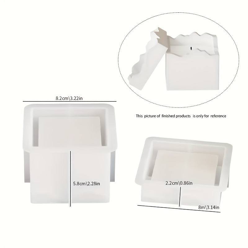 esin Casting Molds LEQU 2pcs/sets SILICONE can mold with LID - square and round jewelry box Candlestick mold - epoxy resin gypsum cement casting mold