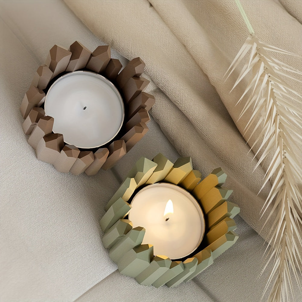 Versatile Silicone Mold for DIY Candle Holders & Flower Pots - Cluster Design in Wooden